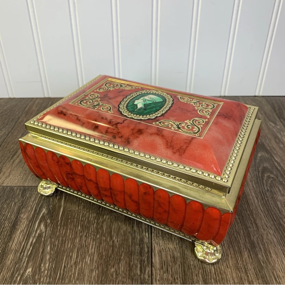 Vintage Harry Vincent Ltd Blue Bird Footed Confectionery Tin England
